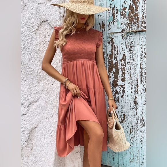 Firefly Lane Boutique1 Dresses & Skirts - Keep Me Close Rust Midi Dress